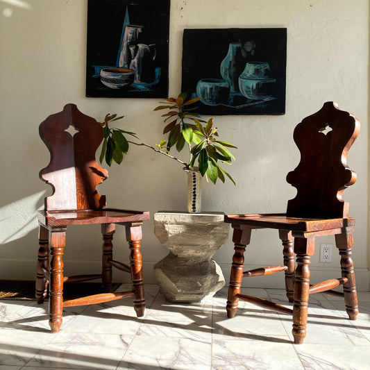 Redwood folk art chairs