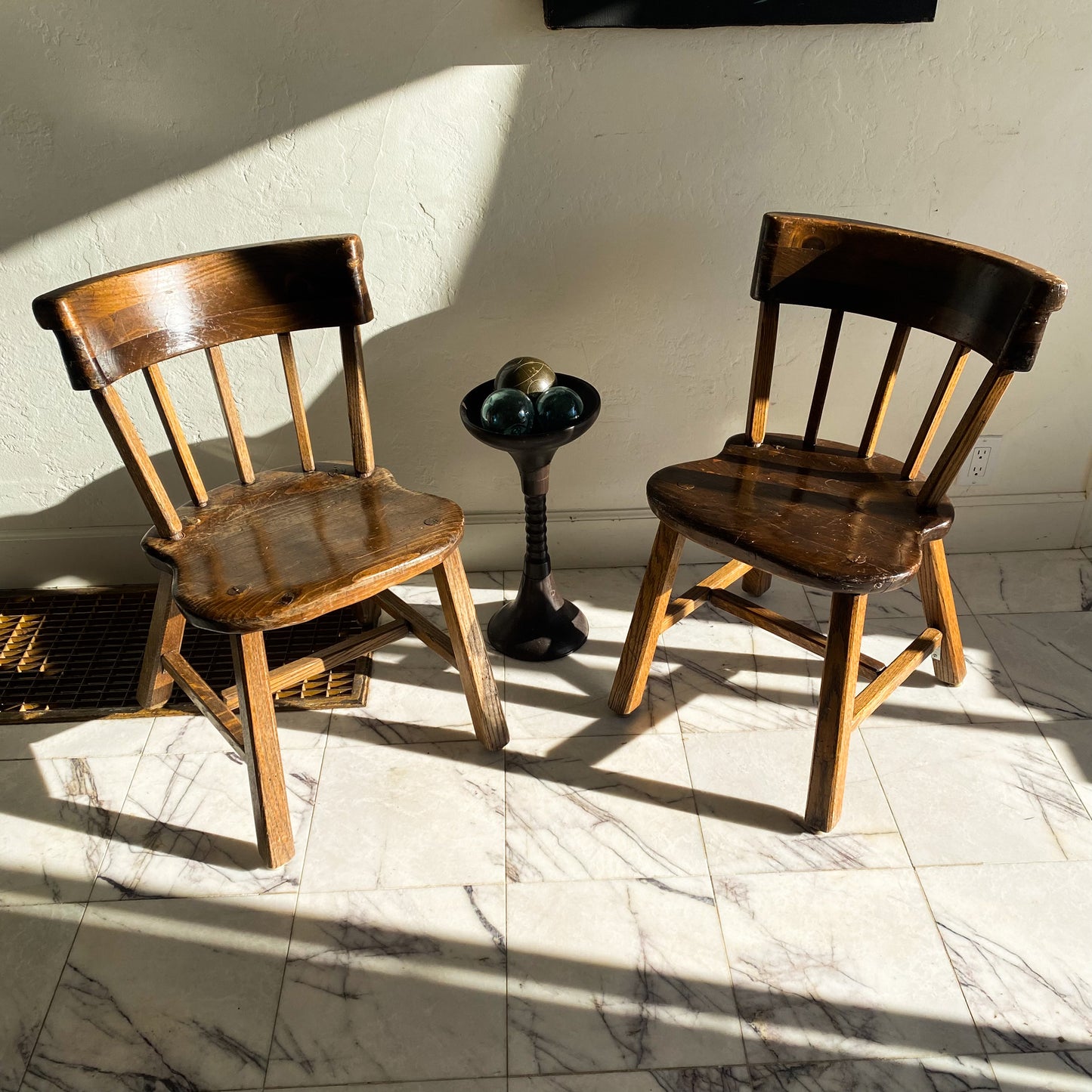 Hand hewn chunky chairs