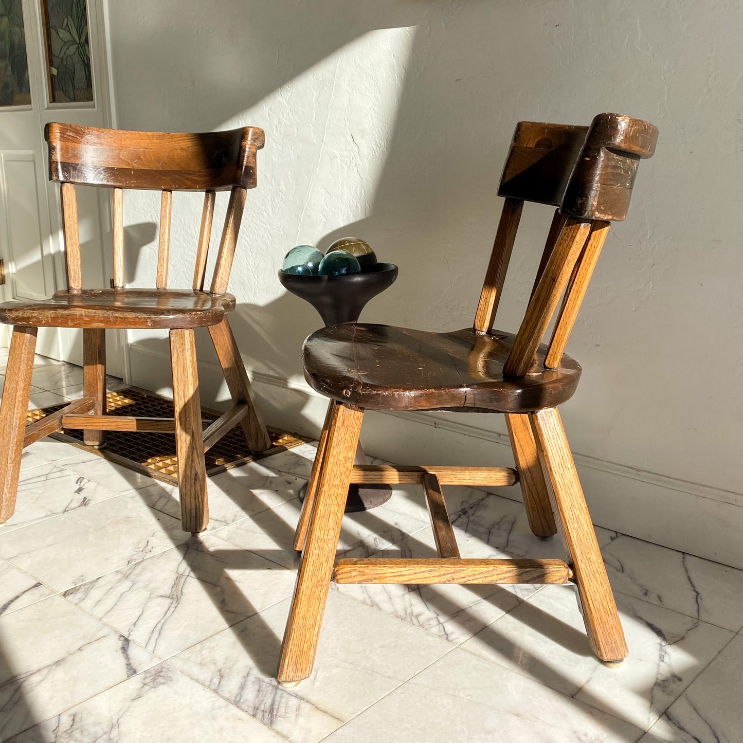 Hand hewn chunky chairs