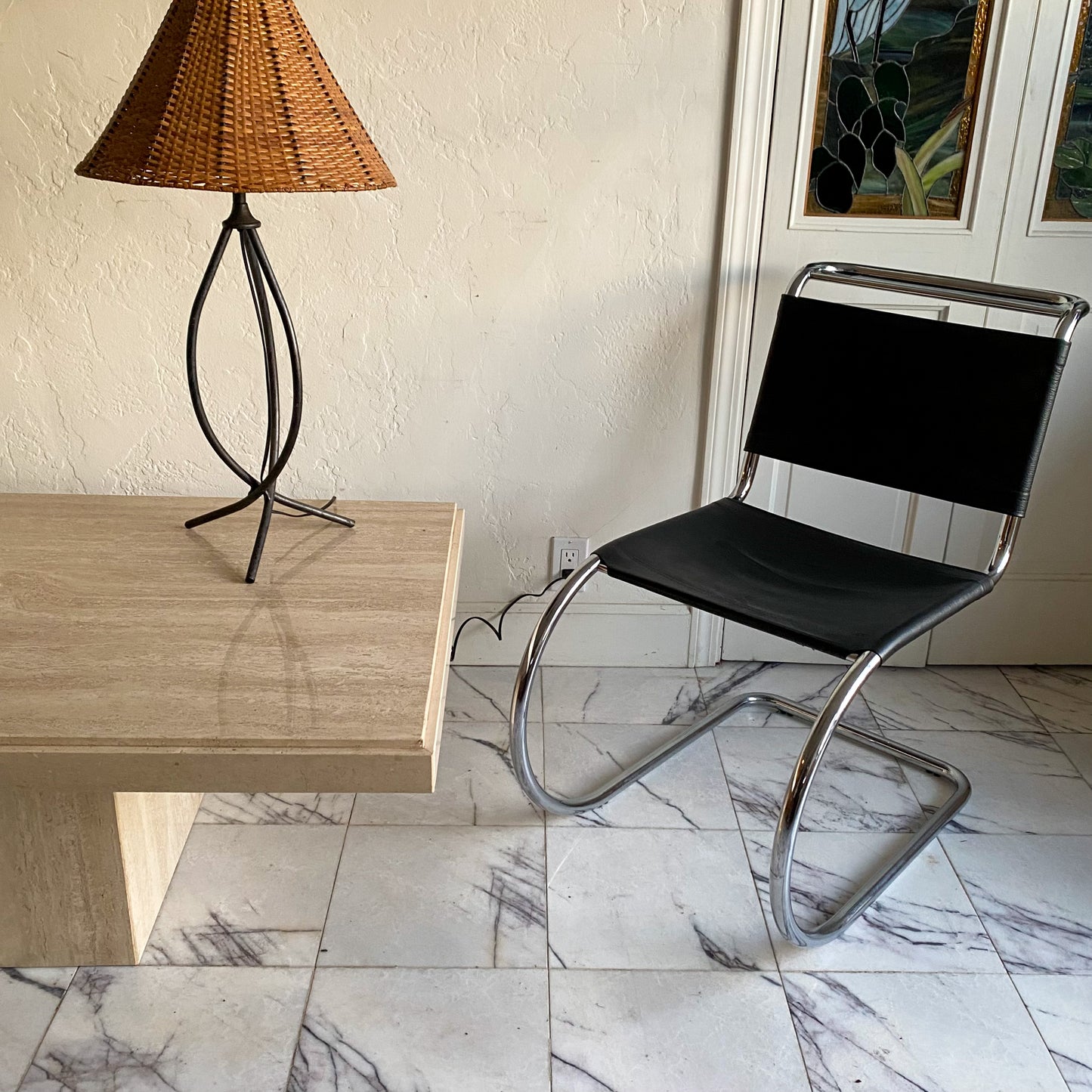 Travertine coffee table