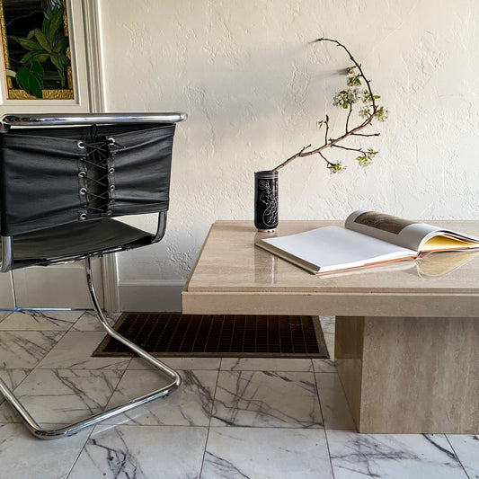 Travertine coffee table