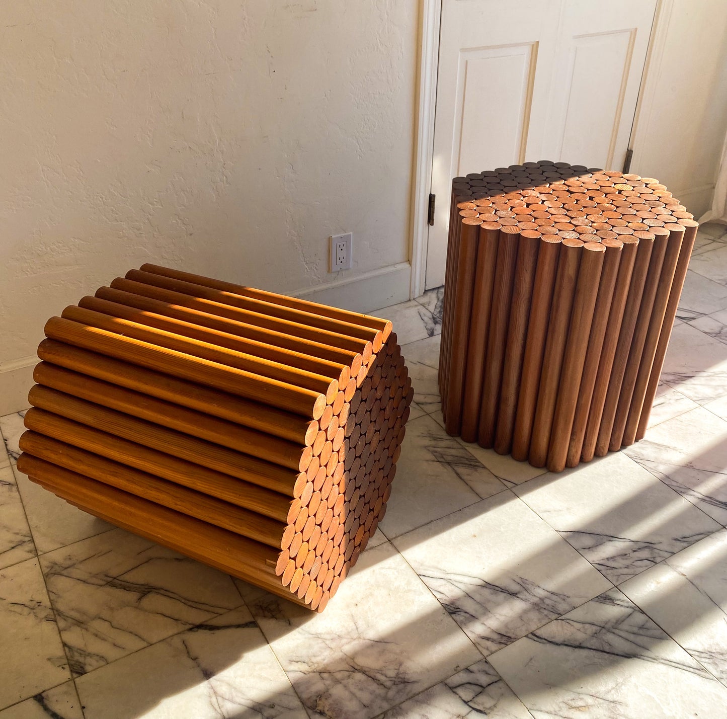 Bespoke Dowel side tables by Robert Hutchinson