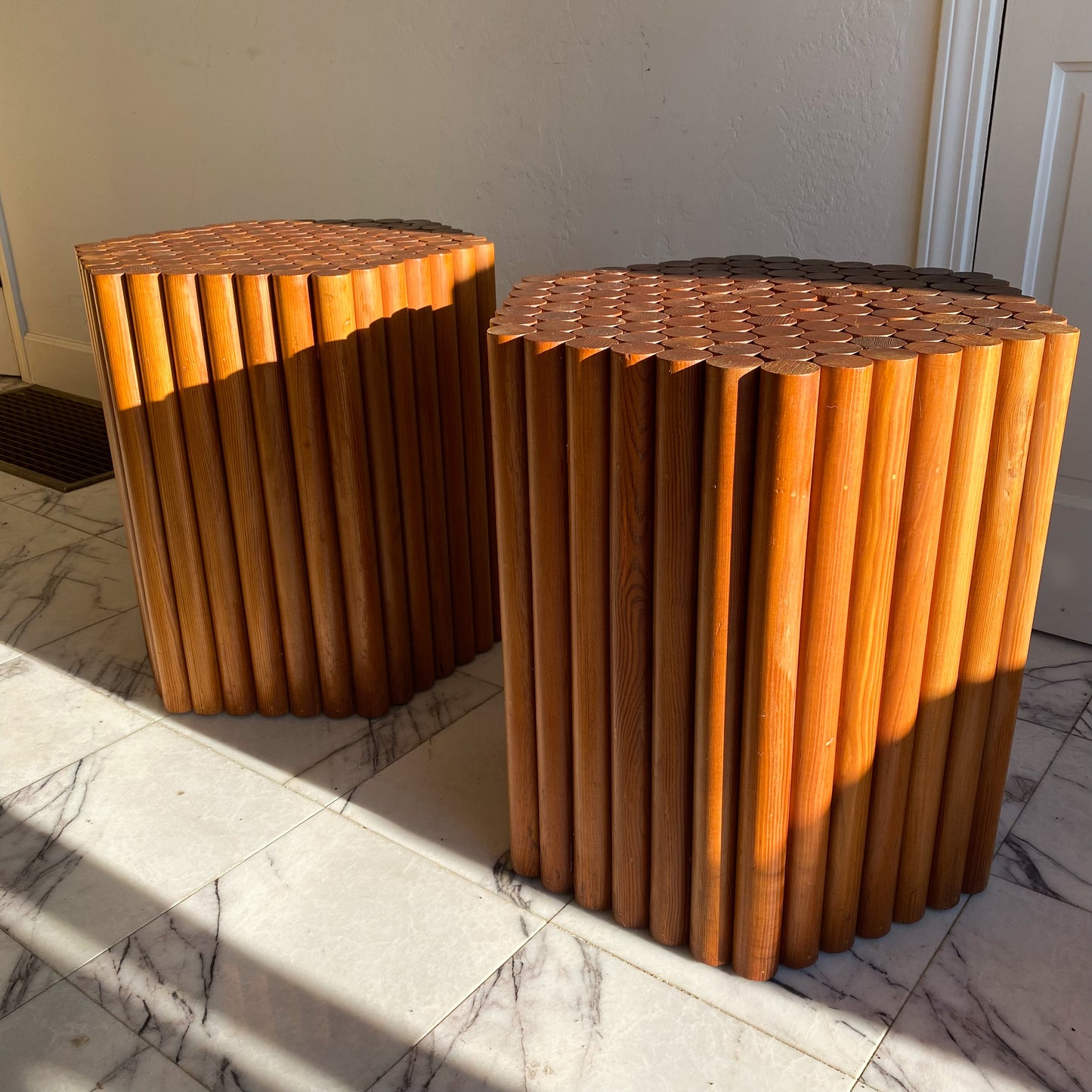 Bespoke Dowel side tables by Robert Hutchinson