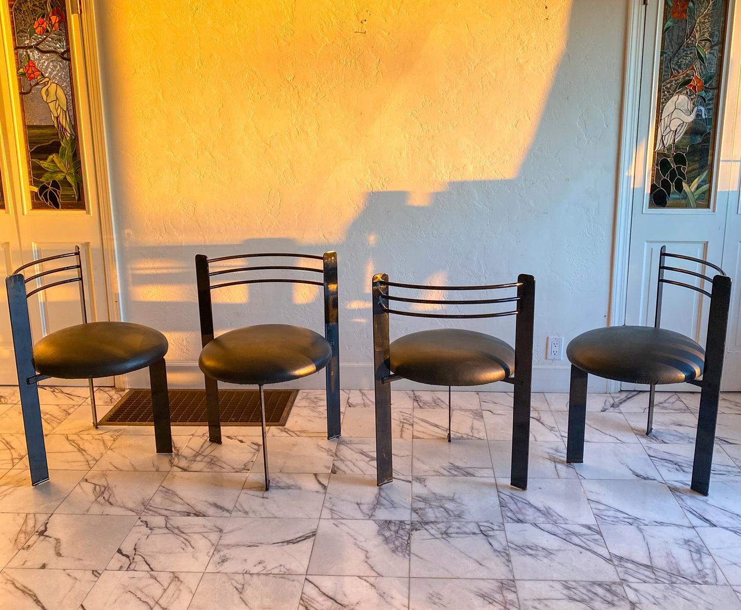 Steel sculptural chairs