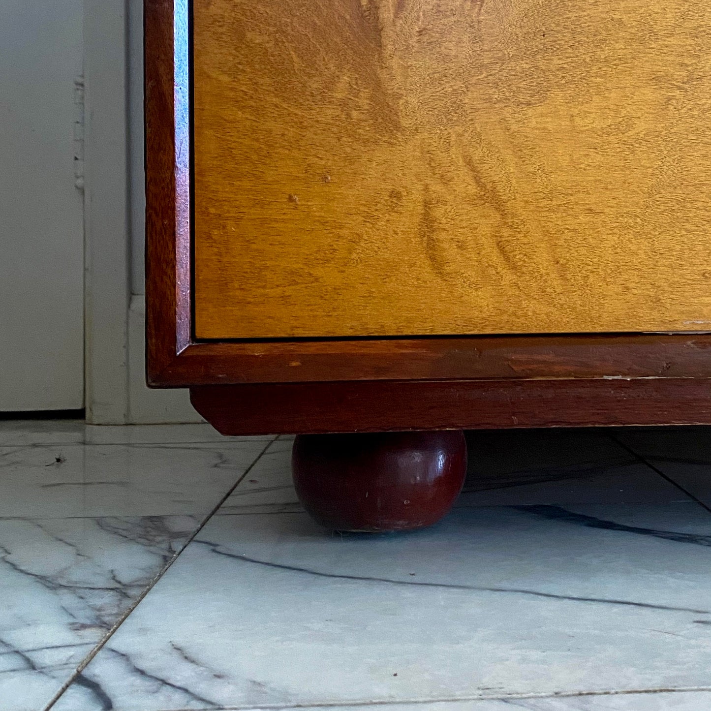 Amboyna burl cabinet, wrapped in rosewood