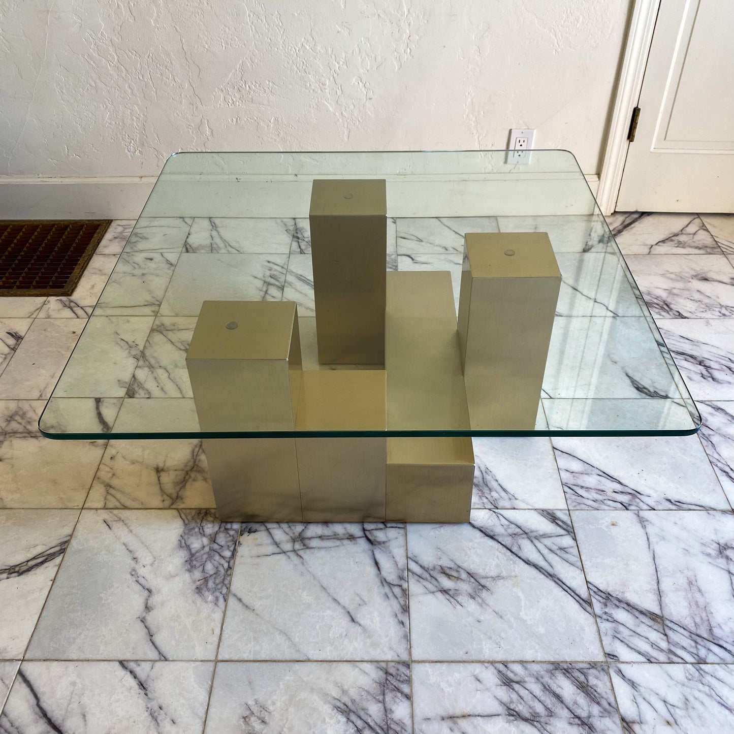 Paul Mayen cityscape brass coffee table