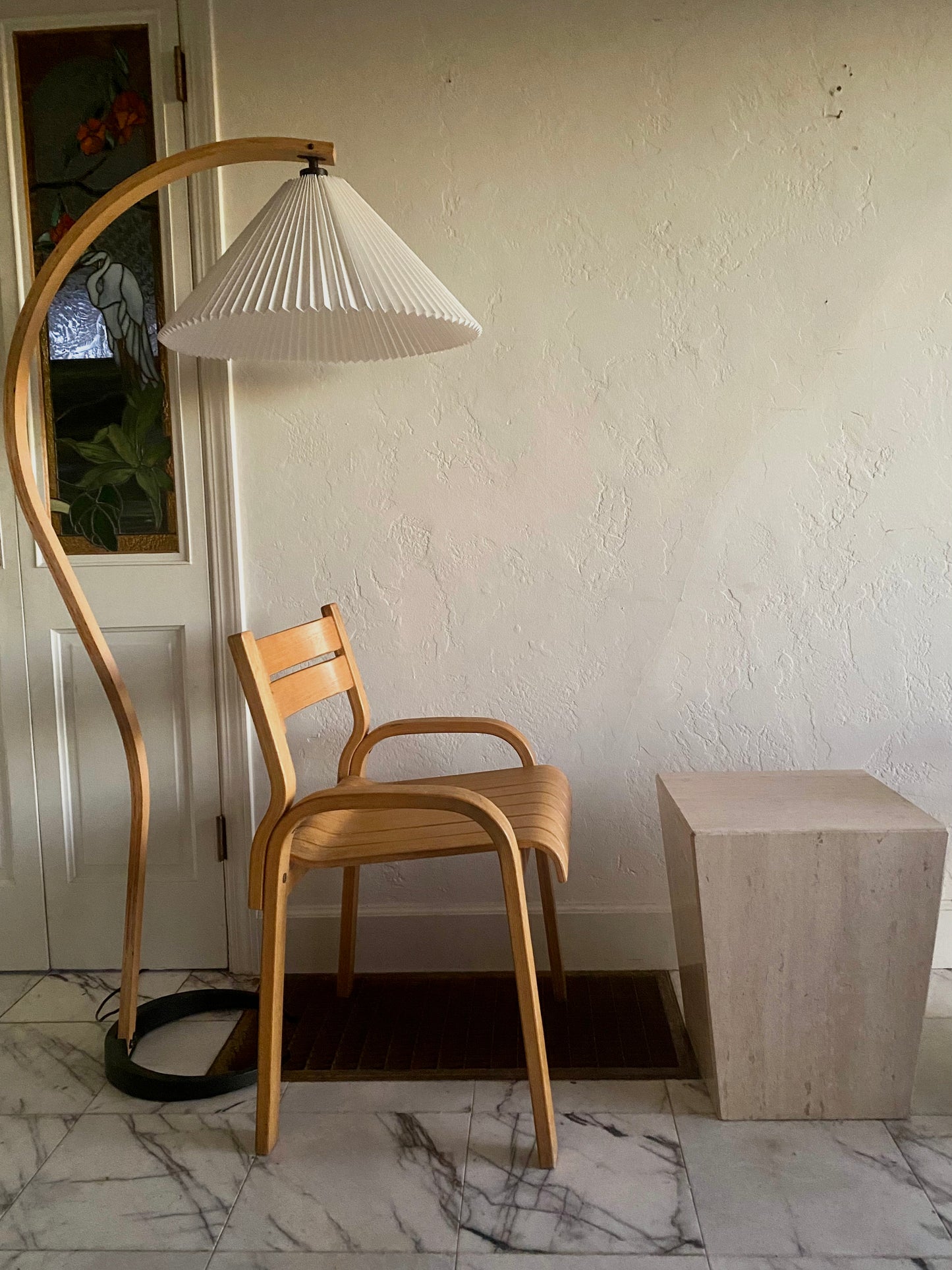 Travertine end tables