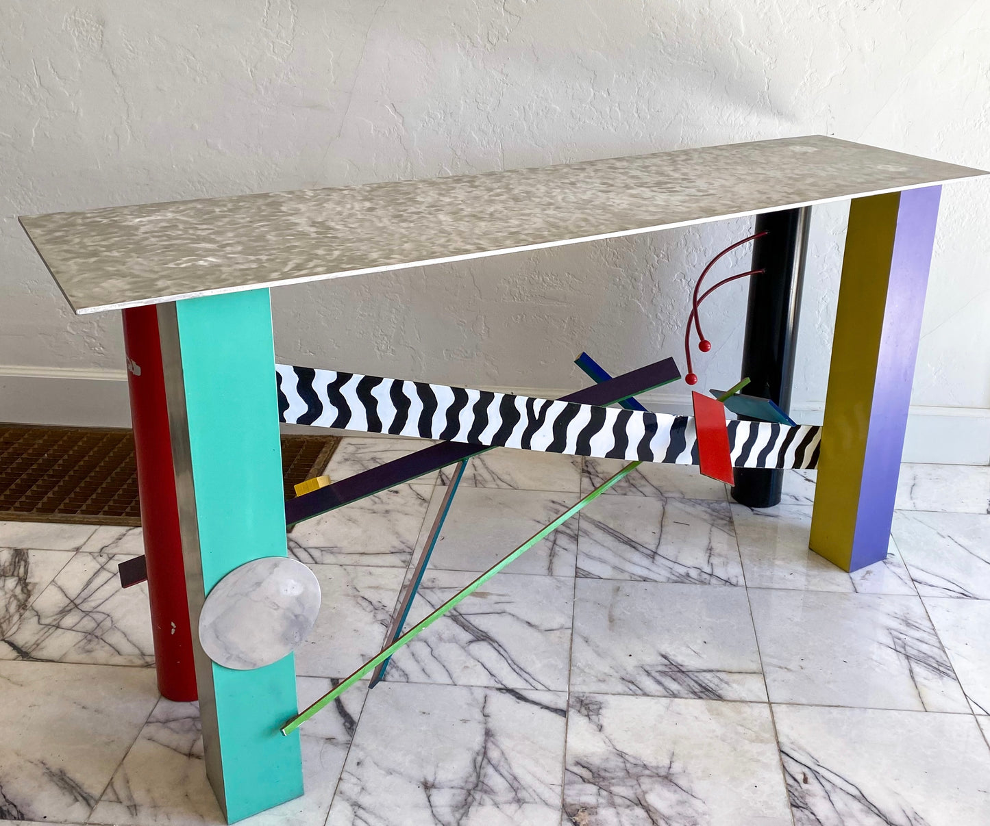 Peter Shire handmade metal console table