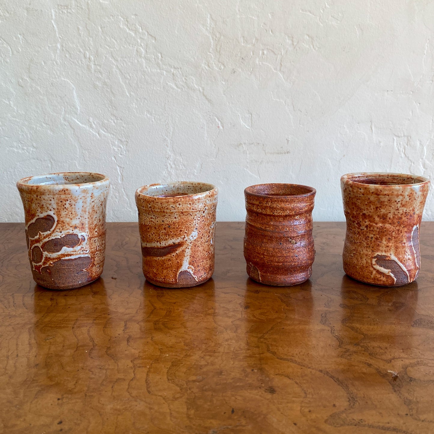 Earth tone studio pottery mugs