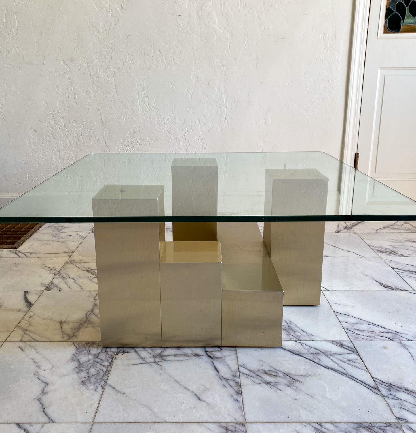 Paul Mayen cityscape brass coffee table