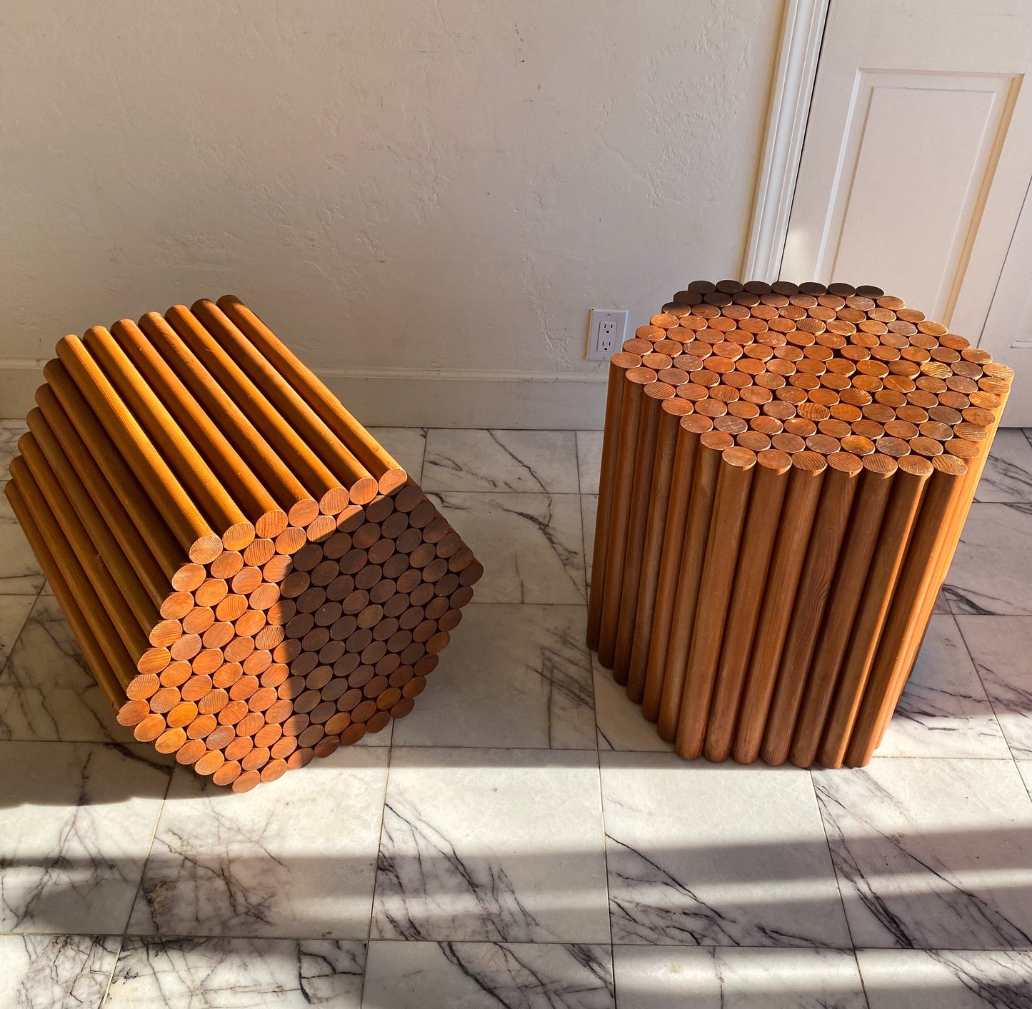 Bespoke Dowel side tables by Robert Hutchinson