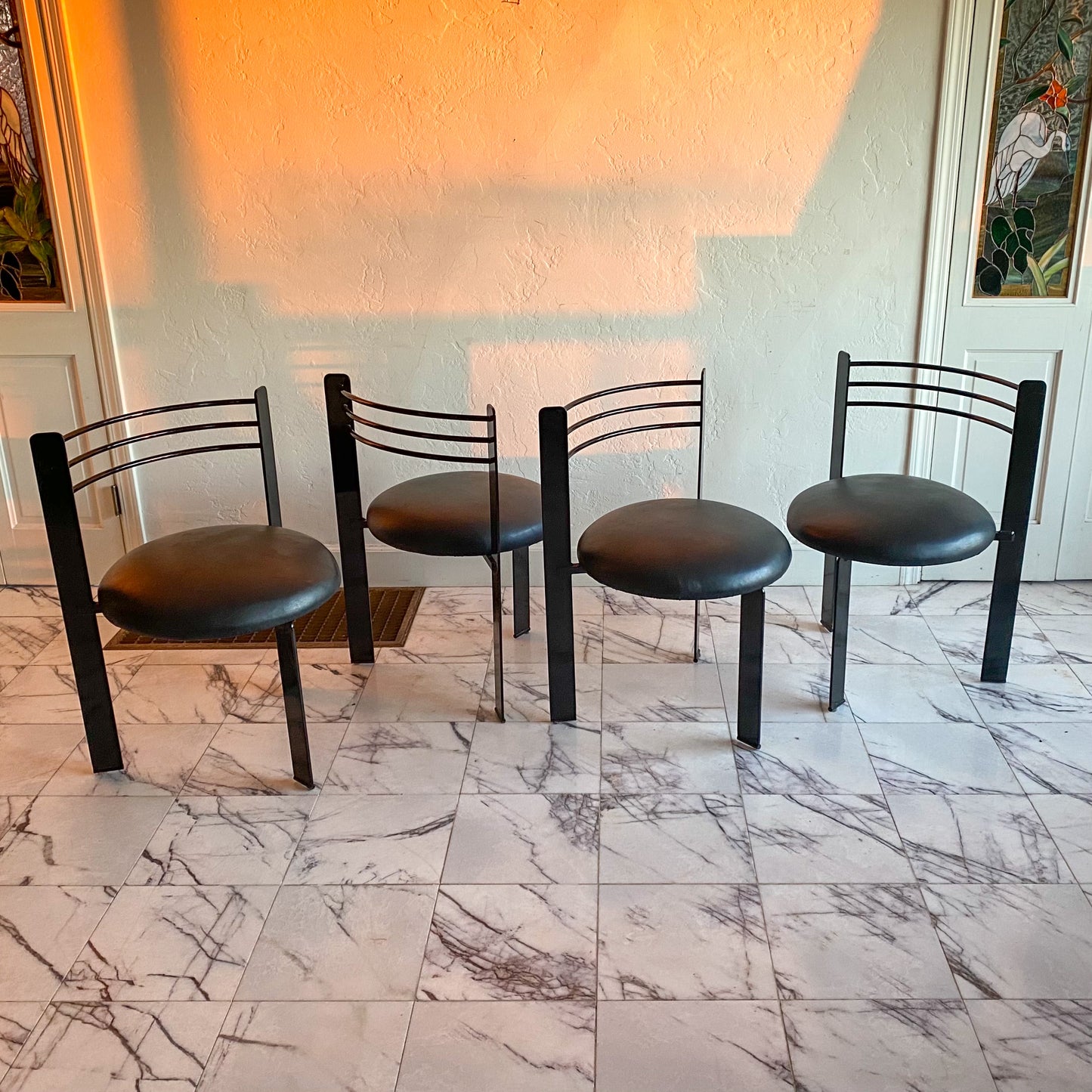 Steel sculptural chairs