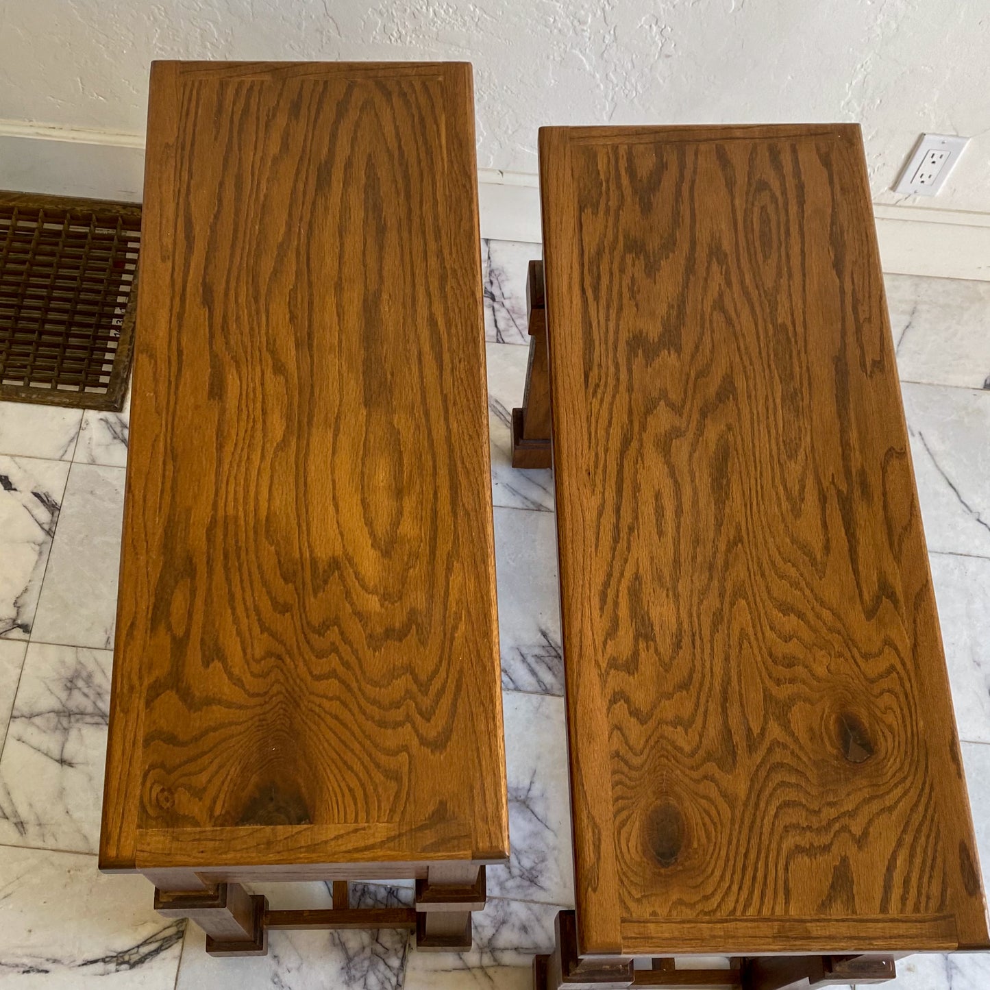 Chunky leg oak tables