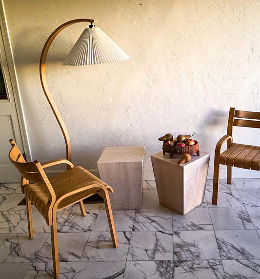 Travertine end tables